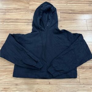 Black Cropped Hoodie